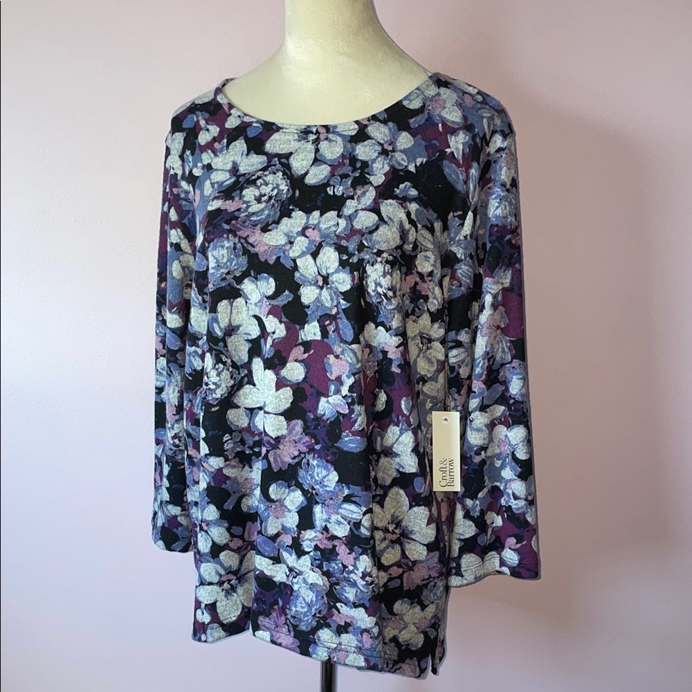 Croft & Barrow Pink and Purple Boxy Blouse